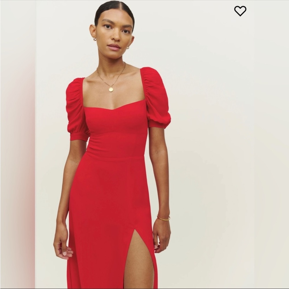 Reformation Red Midi Dress